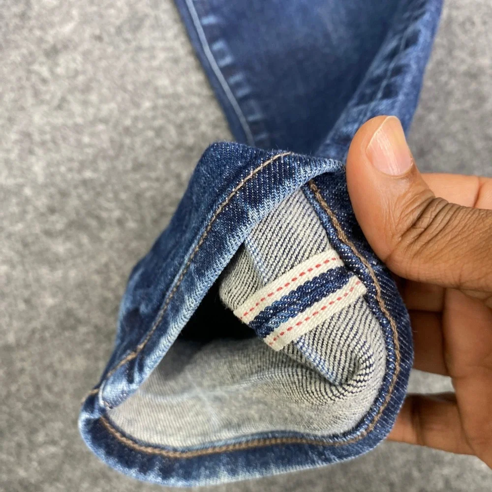 Uniqlo Mens Selvedge Slim Fit Jeans Blue Stretch Denim 321-452522 32x32